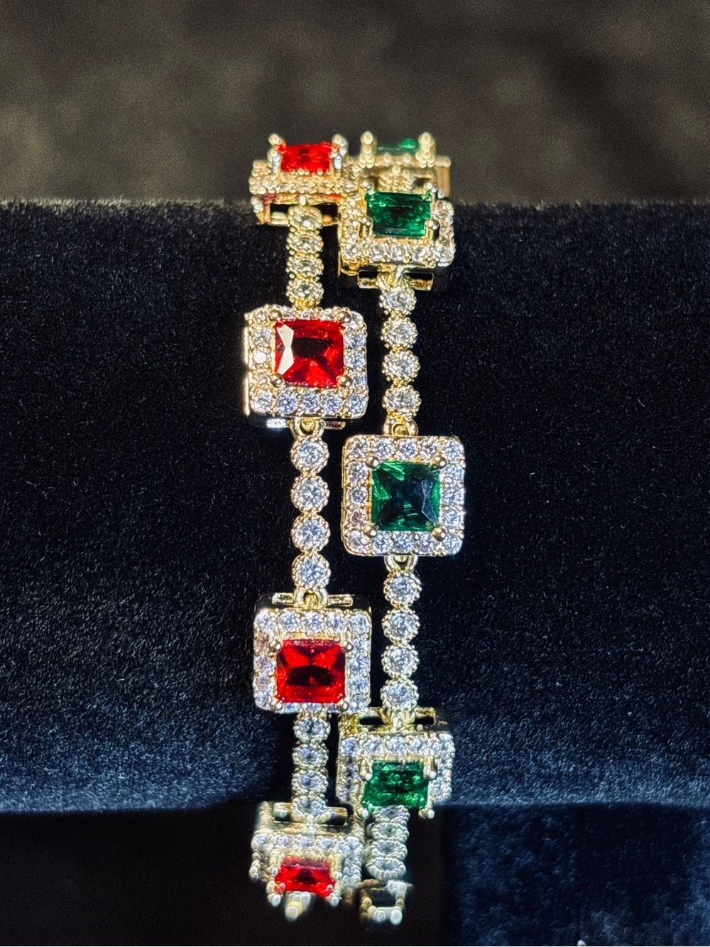 Pretty Bird Princess-Cut CZ Halo Bracelets